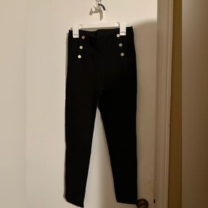 Zara gold button black leggings